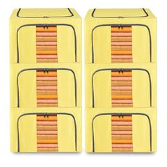 Kuber Industries Flower Print Foldable Woven Underbed Storage Bag|Large Storage Organiser|Blanket Cover with Transparent Window|Size 65 x 45 x 31 CM (Black)-KUBMART16598(Fabric)