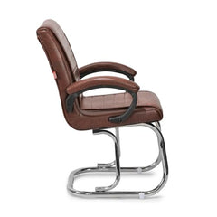 RATISON Special Director Principal Manager Office Visitor with arm Rest with Double Pipe Frame and Cushioned seat Back (2, Black, Double Pipe Frame)