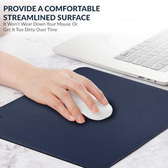 Tukzer Extended Vegan PU Leather Mouse Pad Desk mat Smooth Reversible Dual Color Splash Proof Anti Fray Stitched Edges Non-Slip Mousepad for Laptop Notebook Gaming Computer(Blue & Yellow 90CM X 45CM)