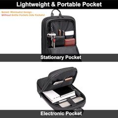 Arctic Hunter Slim Laptop Backpack for Men Women Lightweight 18L Expandable Backpack Shockproof 15.6" Laptop Pocket Water-resistant Daypack Compact Computer Bag for Casual Office Daily College, Black