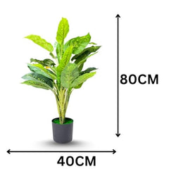 GARDEN GYANI Artificial Areca Palm Plant with Black Pot – 145 cm Tall Faux Tropical Decorative Plant with 35 Leaves for Home, Office & Living Room Décor