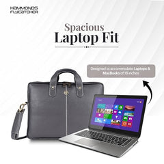 HAMMONDS FLYCATCHER Genuine Leather Office Bag for Men - 15.6 Inch Laptop Bag for Men for Professionals, Business Travelers - Adjustable Straps & Multiple Compartments - 1 Year Warranty - Brown