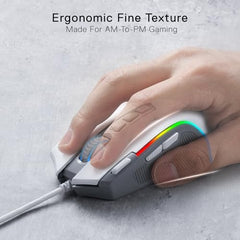 Redragon M612AK PRO RGB Gaming Mouse, 8000 DPI Wired/Wireless Optical Mouse with 9 Programmable Buttons & 7 Backlit Modes, BT & 2.4G Wireless, Software Supports DIY Keybinds Rapid Fire Button