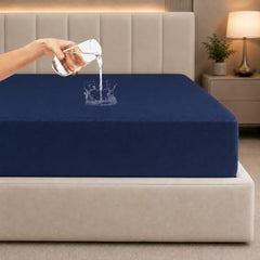 La Verne 100% Waterproof Premium Cotton Feel Mattress Protector Queen Size 78 x 60 Inches | Breathable and Hypoallergenic Ultra Soft Fitted Bed Protector Cover