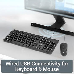Ant - Wired Keyboard for PC, Laptop, Desktop, Computer, Notebook. USB Keyboard Compatible with Dell, Acer, HP, Samsung and More, with UK Layout – Black – 01