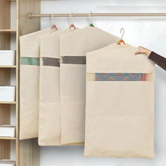 Mahshir Hanging Cotton Saree Covers with Zip, Set of 12, 30x18 Inches, 76.2 cm Height, for Saree Storage