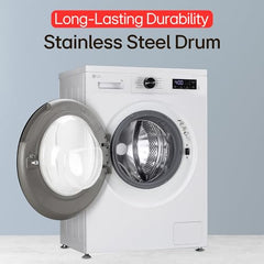LG 7 Kg 5 Star Steam, Inverter Direct Drive Technology, 6 Motion DD, Fully-Automatic Front Load Washing Machine (FHB1207Z2WB, In-Built Heater, Dial + Full Touch Buttons & LED Display, Essence White)
