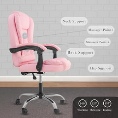 Casa Haus Italia Premium Leatherette Office Chair for Work | Boss Chair, Ergonomic Executive, Luxurious Cushioned Arms & Seat, 2 Point Back Massager, Heavy Duty Metal Base (Burgundy)