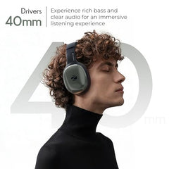 Zebronics Thunder Pro (2026 Upgrade) Wireless Headphones, BT v6.0, Up to 60h Playback, Dual Pairing, 40mm Drivers, ENC, Gaming Mode, Deep Bass, AUX & microSD, Rapid Charging (Black)