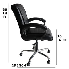 GOYALSON Ergonomic Revolving Office Home Swivel Desk Chair with Adjustable Height Smooth Moving (2, Black, Standard)