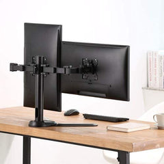 Jin Office Dual Monitor Stand | fits 13-32 inch Monitor - Upto 8 kg Weight Capacity | Height Adjustable Monitor Arm | Dual Monitor Stand for Desk