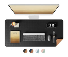 Bellblock Large Extended Reversible Desk Mat/Mouse Pad/Gaming Pad for Office/Home| Vegan Leather | Anti-Skid, Slip-Resistant, Splash-Proof | White & Sky Blue | 60x30cm