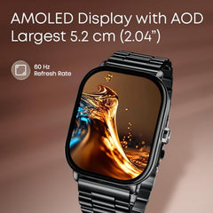 Fastrack MYND 1.93” AMOLED Display Smart Watch for Men & Women with AI Watch Faces,AI Chat,Offline Voice Commands,Curved Metallic Design,Functional Crown,BT Calling, Health Suite,100+ multisport modes