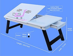 Dream Arts Shoppee Laptop Table Adjustable Foldable with one Drawer (Black)