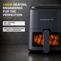 The Better Home Fumato 4.5L Digital Air Fryer, 1500W | Made for Indian Cooking | 7 Smart Presets | 360° Rapid Hot Air | Touchscreen | Viewing Window with Light | Recipe Book | 1-Year Warranty