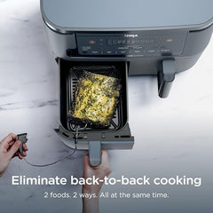 Ninja Foodi Dual Zone Air Fryer AF300IN| 7.6L Dual Drawer Air Fryer| Max Crisp 240°C| 6 Cooking Functions – Air Fry, Roast, Bake, Reheat & Dehydrate| Variable Airflow 1200–2600 RPM|PTFE/PFOA/PFASFree