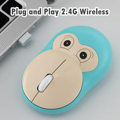Lomiluskr Cute Cat Wireless Mouse, Lightweight Soundless Mice, 2.4G Wireless Mice, Candy Colors, Kawaii Mouse for Girls and Kids (Purple)