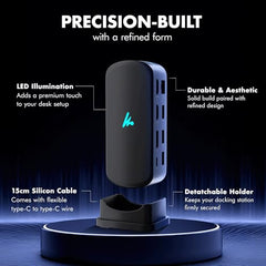 Type C 14 in 1 Wozoyo Docking Station, PD 100W, 2X4K@60Hz HDMI,4K DisplayPort, 2XType-C 10Gbps, USB 10Gbps, Gigabit Ethernet, AUX Port,Universally Compatible Thunderbolt 4,macOS,Windows,Android & iOS