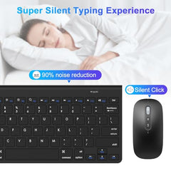cimetech Mini Wireless Keyboard and Mouse, 2.4G Portable Slim Keyboard and Mouse Set with 12 Multimedia Shortcuts for Computer, PC, Laptop, Tablet, Desktop, Android SmartTV (Grey)