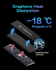 Acer Predator GM7000 1TB NVMe Gaming SSD - M.2 2280 PCIe Gen4 (16 Gb/s) x 4, 3D TLC NAND PC Internal Solid State Hard Drive with DDR4 DRAM Cache Up to 7400 MB/s - BL.9BWWR.105