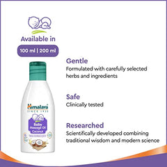Himalaya Baby Massage Oil 200ml | All-round growth | Strong Bones & Muscles | Ashwagandha, Country Mallow & Aloe Vera | No.1 Dr. Recommended Brand| Vitamin E | 99% NOI | Mineral oil free