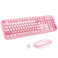 MOFII Wireless Keyboard and Mouse Combo, Full Size, 2.4GHz, Windows, Purple