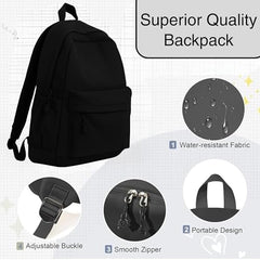 Half Moon Midnight Anti-Theft Laptop College Bag | 2 compartments, bottle holder, organizer, school bag for boys and girls, college bag for women and men, office bag, travel bag man (Dark Black)