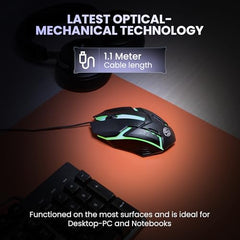 Salpido Wired USB Gaming Mouse, Optical, 1000 DPI, Ergonomic, Black
