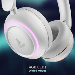 boAt Rockerz 480, RGB LEDs,6 Light Modes, 40mm Drivers,Beast Mode, 60H Battery, ENx Tech, App Support, Bluetooth Headphones, Wireless Over Ear Headphone with Mic (Black Sabre)