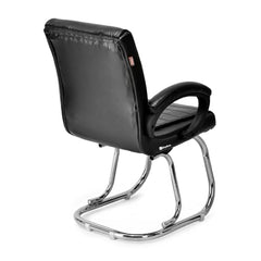 RATISON Special Director Principal Manager Office Visitor with arm Rest with Double Pipe Frame and Cushioned seat Back (2, Black, Double Pipe Frame)