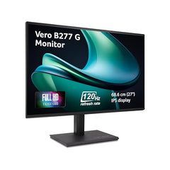 Acer B277U GB 27 inch WQHD (2560x1440) IPS Monitor | ErgoStand Tilt Swivel Pivot Height Adjust | 120Hz AdaptiveSync |TUV Low BlueLight | Strong Sturdy Design | HDMI DP Audio Out | Speakers I Black