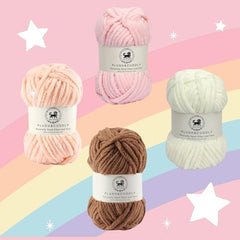 NESTNHAVEN , Plush & Cuddly Sets 2.0 , Chenille Yarn Supersoft Hand Knitting Wool Ball, set of 4 , 400 grams (1 Ball/100 Gram Each) Suitable for Craft, Babywear, Toys , Baby Blankets , 5 Bulky, Shades - NNHS 2.0 (Set 26 baby Pink , lilac , hot pink…