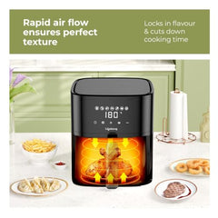 Lifelong Smartchoice 4.2L Digital Air Fryer |7 Preset Menus| Removable Handle, Food-Grade Toxic-Free Basket| 360° Rapid Air Tech |Use Little to No Oil, Frying, Grilling, Baking, Roasting | 1200W