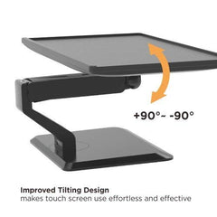 Jin Office Height Adjustable Monitor Stand Mount | Supports 13-32" Screens| 9KG Weight Capacity | Metal Black Powder Coated Single Monitors Arm Stand| Articulating Tilt and Swivel Display Desk Mount