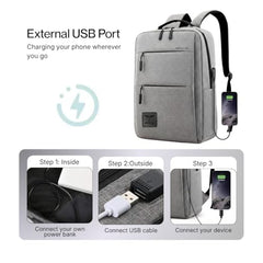 Impulse Empower Elite Laptop Backpack for Men & Women | 25L Polyester School & College Bag | USB Charging Port | Padded Laptop Sleeve | Multiple Pockets with Bottle Holder | Black