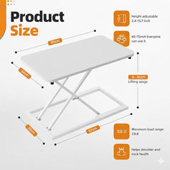 TARKAN Wood Standing Desk Riser, Height Adjustable Sit to Stand Desktop Workstation Table for Laptop & Monitor (Black)