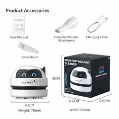 5 LEAFé : JOURNEY TO HEALTH Panda Mini Vacuum Cleaner for Desk (with Nozzle), 500 Pa Powerful Suction, USB Rechargeable Handheld Table Dust Cleaner for Keyboard, Laptop, Car Interior