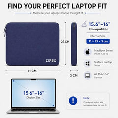 Photon 15 Inch to 15.6" Inches Laptop Case with Charger Pouch | Waterproof Laptop Sleeve | Laptop Cover Bag, Blue