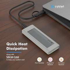 Cablet M.2 NVMe/NGFF SSD Enclosure USB 3.1 Gen2 10Gbps for 2242/2260/2280 M-Key/M+B Key PCIe SSD, Supports Dual Protocol NVMe and NGFF SSD, UASP Max 2TB, Aluminium Case