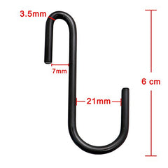 YourGift Steel 10 Pack Heavy Duty S Hooks Black S Shaped Hooks Hanging Hangers Hooks For Kitchen, Bathroom, Bedroom And Office: Pan, Pot, Coat, Bag, Plants(10 Pack/S Hook/Black/2.4 Inch)