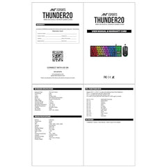 Ant Esports Thunder20 Wired Mechanical Gaming Keyboard and Mouse Combo | TKL Keyboard Rainbow Backlight 26Anti-Ghosting Keys, 6-Button 3600DPI Mouse | USB | PC/Laptop Compatible_ Brown Switch_ Black