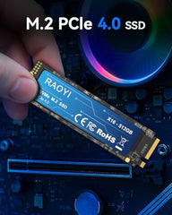 RAOYI 1TB NVMe Internal Solid State Drive M.2 2280 PCIe Gen4x4 SSD, Up to 5000MB/s, Configure SLC Cache, Storage and Memory Expansion for PS5 Laptop Desktop