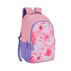 Genie Elsie School Backpack For Girls |19 In-36 Ltr with Laptop Sleeve, Rain Cover and Three Compartments with Padded Shoulders |Best for Books,Stationery,Lunch Box & Essentials - Lavendar,Multicolor