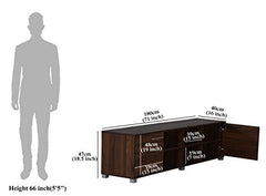 DeckUp Soneva Engineered Wood TV Unit (Wotan Oak & White, Matte Finish)