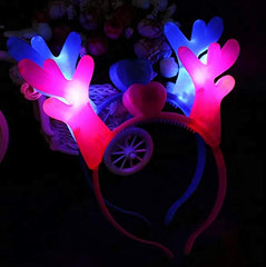 SYGA LED Flashing Light Up Antler Pattern Crowns Headband Hair Band Headdress for Party Decoration Party Caps(Blue)