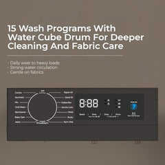 Midea 9 Kg Fully Automatic Front Load Washing Machine, Titanium Grey | 5 Star, Self Clean Drum Technology, Inverter Motor, 15 Wash Programs, MFG17W90B/T-IND