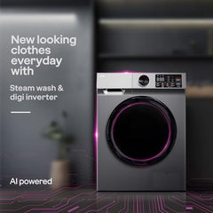 Godrej 9 Kg 5 Star with 5 Years Comprehensive Warranty, Steam Wash, Digi Inverter Motor, 1400 RPM Spin Motor, Fully Automatic Front Load Washing Machine (WFEON ZUS 9014 5.0 IDCRM GLWH, Glacial White)