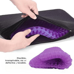 FOURTHSKY Silicone Gel Seat Cushion, Rectangular Office Chair, Car Seat & Wheelchair, Orthopedic Pressure Relief, Non-Slip Washable Cover, Ergonomic, Home, Travel, Desk Chair