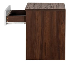 DeckUp Plank Bei Engineered Wood Bed Side Table and End Table (Walnut and White, Matte Finish)
