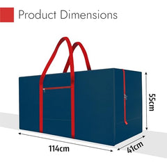 Kuber Industries 2 Pcs Blankets/Clothes Storage Bag | Heavy Duty Nylon 1680 Denier Underbed Storage Bag | Moving Bags with Strong Handle | Moisture Proof | Red & Blue
